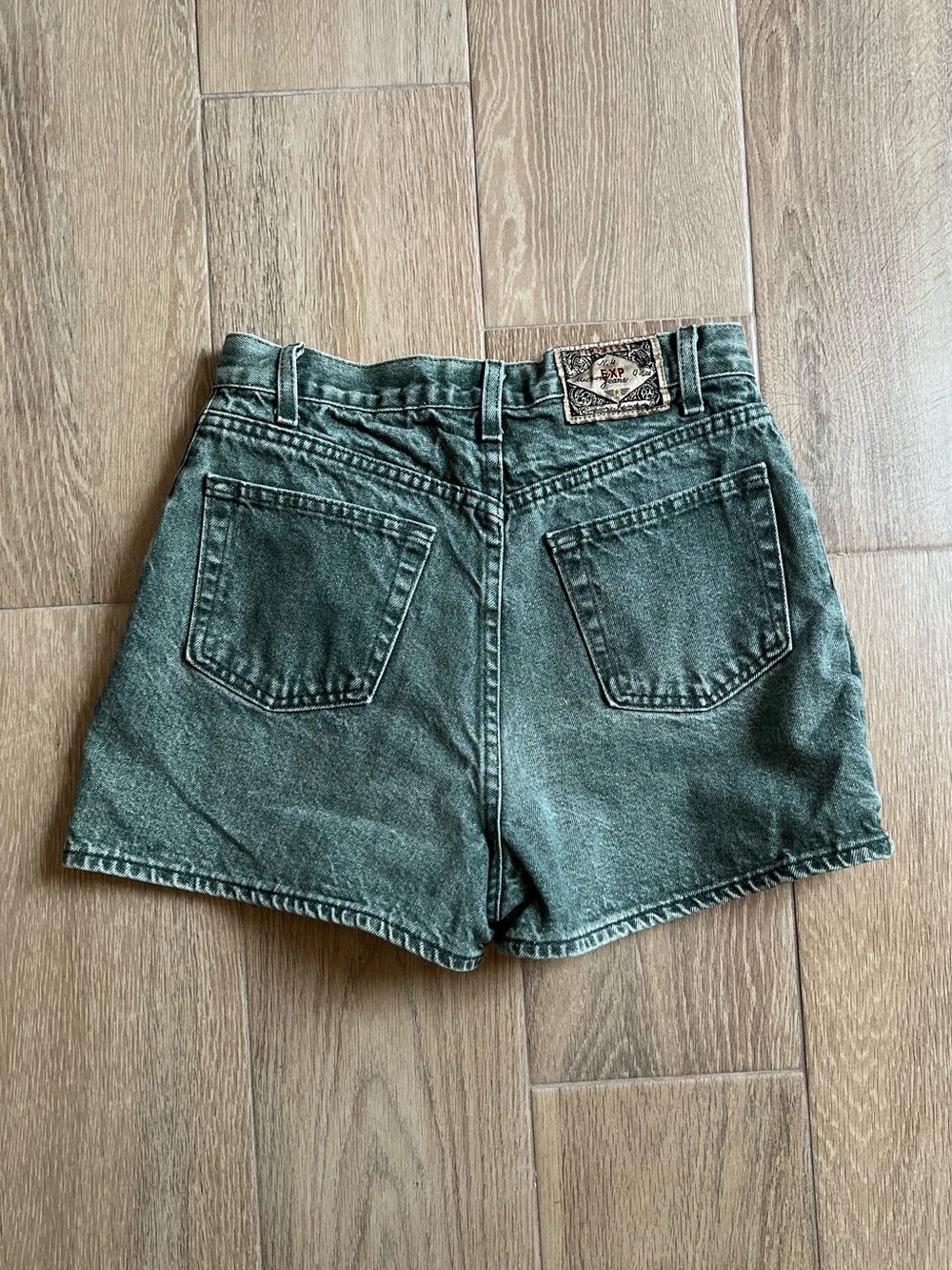 Vintage Express Green Denim Shorts